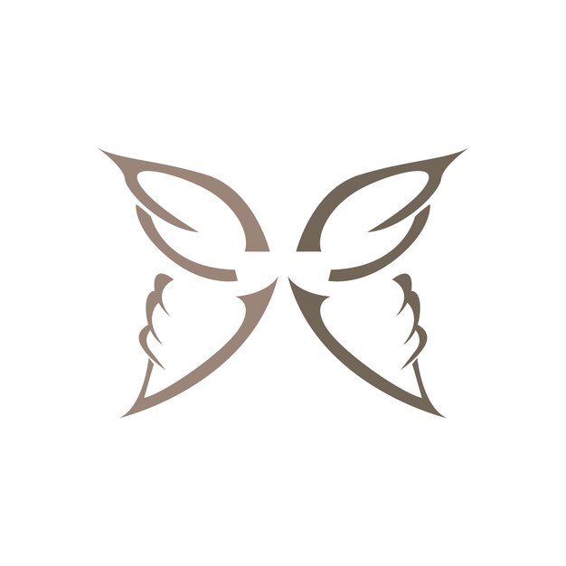 Vektor schmetterlings-logo-tierdesign mit schönen flügeln, dekorative tiere, produktmarken