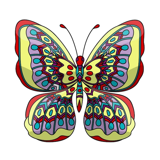 Schmetterlings-malseite im zentangle-stil