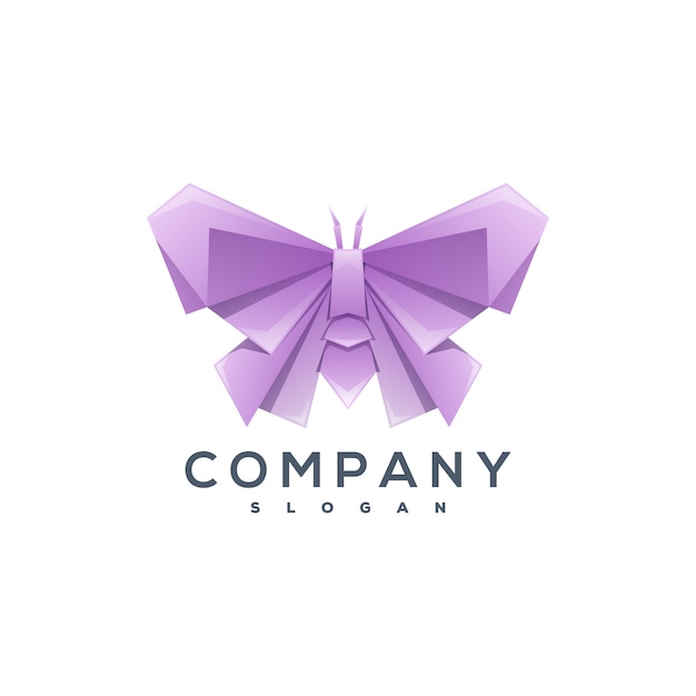 Schmetterlings-origami-stil logo