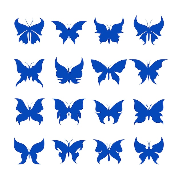 Schmetterlings-schattenbilder stellten vektor-design ein
