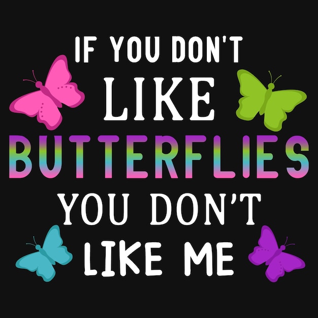 Schmetterlings-typografie-t-shirt-design