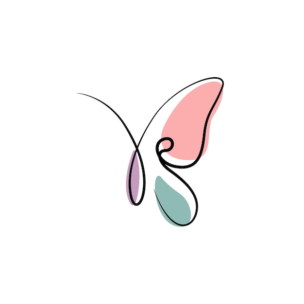 Schmetterlingsvektor abstrakte einzeilige zeichnungsillustration