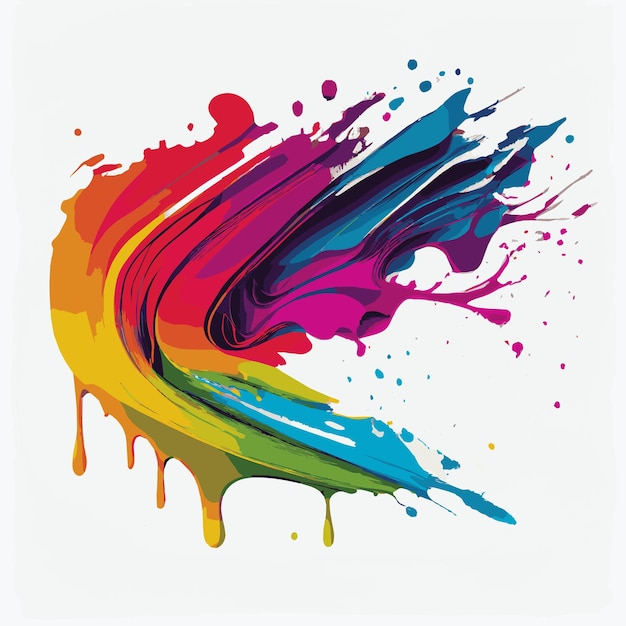 Schmiert Flecken von farbiger Farbe auf einem weißen Hintergrund mehrfarbige Farben Regenbogen Vektor