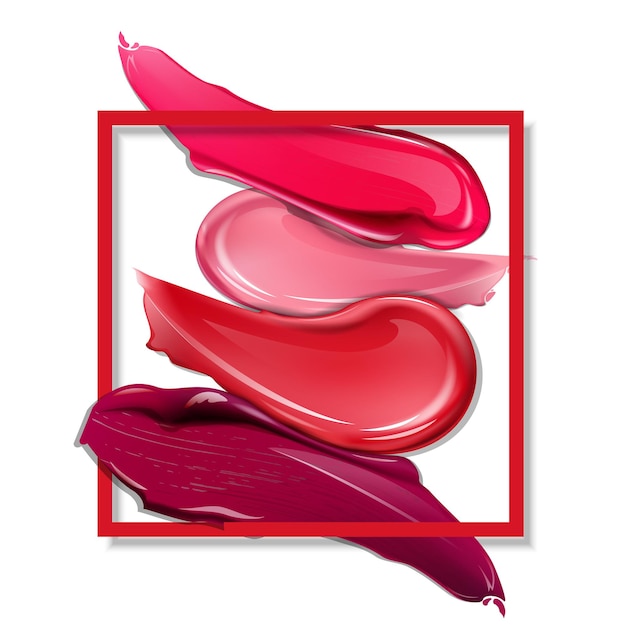 Schmiert Lippenstift auf weißem Hintergrund Kosmetik kommerzielle schöne Art-Vektor-Illustration
