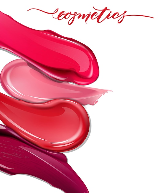 Schmiert Lippenstift auf weißem Hintergrund Kosmetik kommerzieller schöner Stil Realistisches Modell