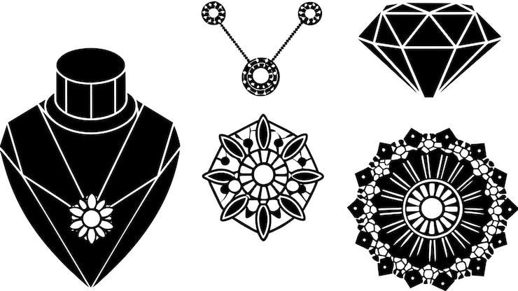 Vektor schmuck-einstellung vektorgrafiken illustration eps quelldatei-format verlustfreie skalierung ikonen-design