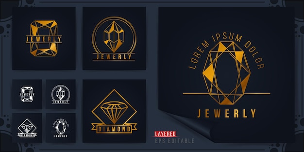 Schmuck goldene logo-design-vektor-illustration