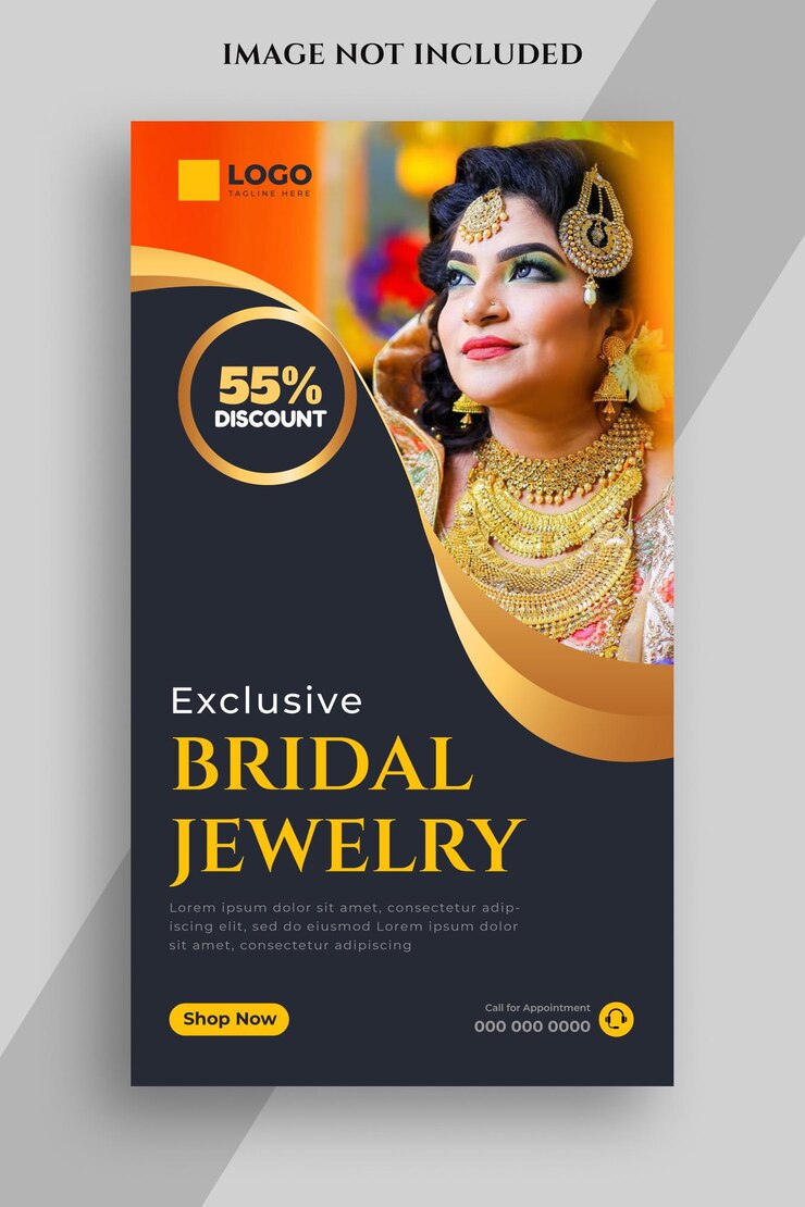 Schmuck-Social-Media-Geschichte oder Web-Banner-Vorlage