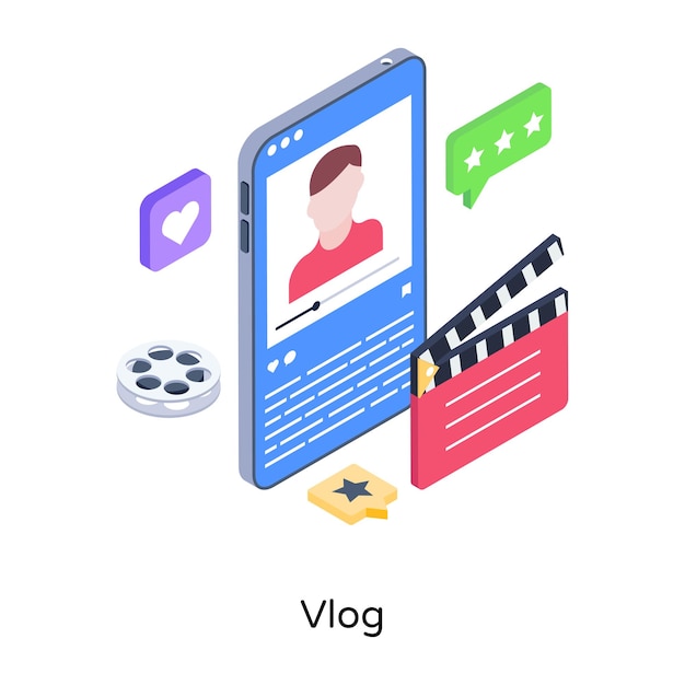 Schnappen sie sich diese erstaunliche illustration von vlog