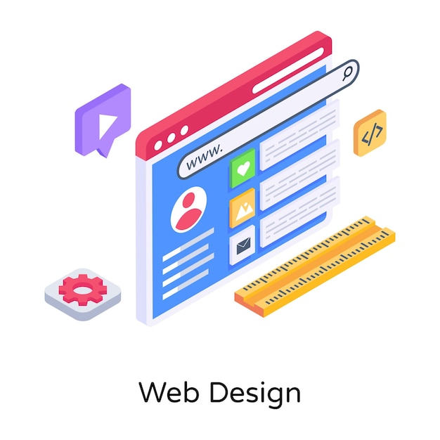Schnappen Sie sich diese erstaunliche isometrische Illustration des Webdesigns