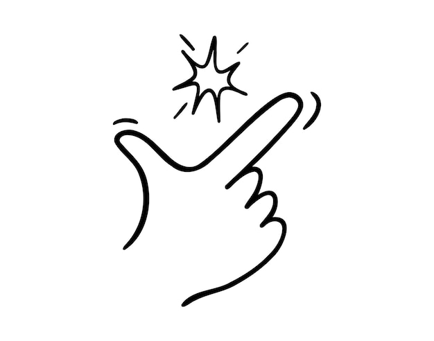 Schnappen von Fingern, Handgezeichnetes Symbol, Umrisszeichnung, Schnappen der Fingerlinie, Clipart-Symbol