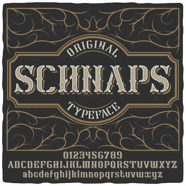 Schnaps-label-schrift