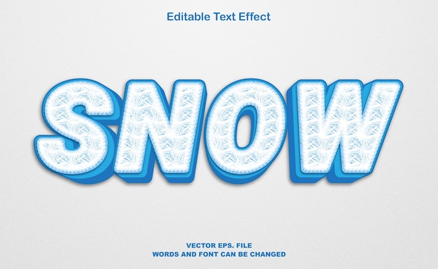 Schnee 3D-Texteffekt im Fellstil