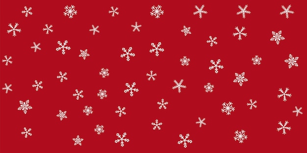 Schnee, Schneeflocke. Weihnachtsrotes Muster. Weihnachtshintergrund. Vektor-Illustration