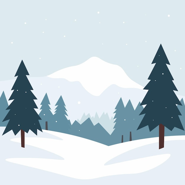 Schneebedeckte Winterwälder