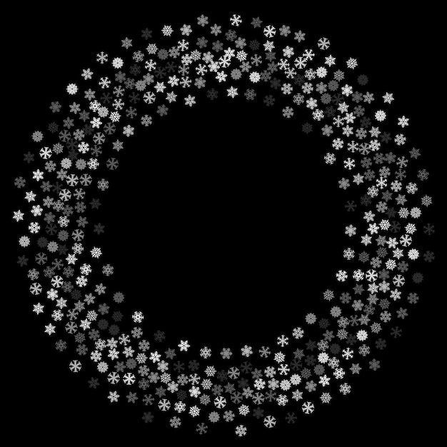 Vektor schneefälle mit gelegentlichen schneeflocken in der dunkelheit