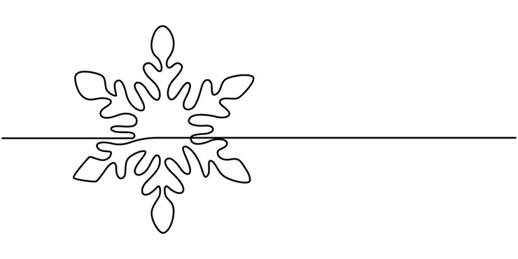 Vektor schneeflocke kontinuierliche ein-linien-zeichnung vektor-illustration frohe weihnachtsdekoration