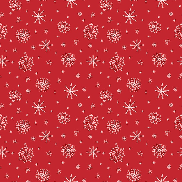 Schneeflocken doodle nahtlose Muster
