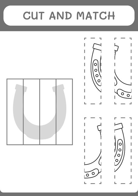 Schneiden sie teile des hufeisenspiels für kinder aus und passen sie sie an