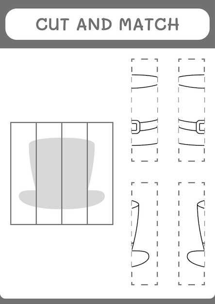 Vektor schneiden sie teile des hutspiels zum st. patrick's day für kinder aus