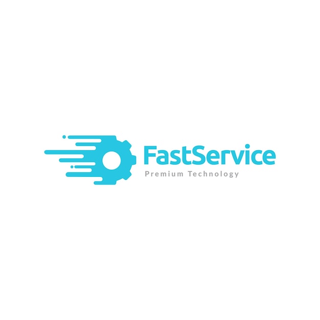 Schnelle Tech Gear Service Logo Design Vektorgrafik Symbol Symbol Illustration kreative Idee