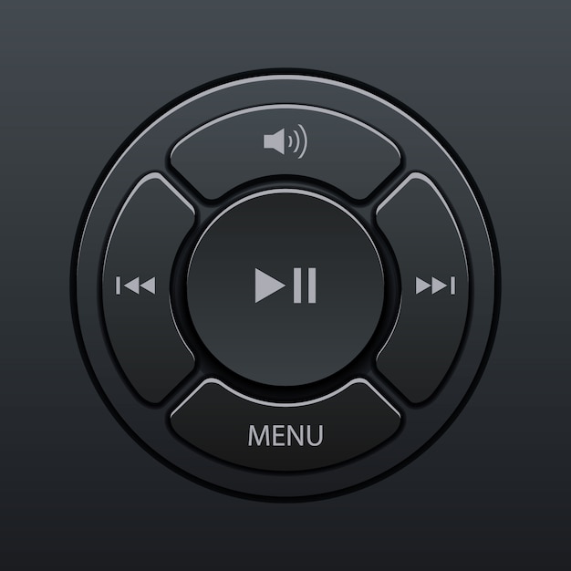 Vektor schnittstelle des elements music player