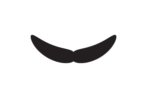 Schnurrbart-Vektorsymbol Schwarzer Schnurrbart im Retro-Stil Rasieren Sie das Gesicht des Friseurs
