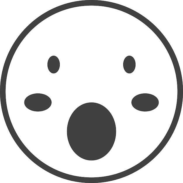 Schockierte gesichts-emoji-illustration im minimalistischen stil