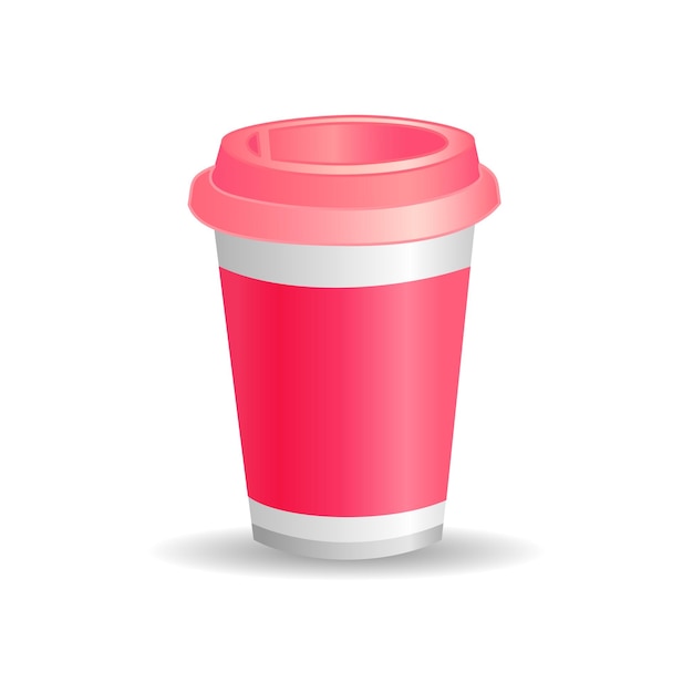 Schöne 3D-rose Papierbecher Probenraum Realistische Clip-Art Werbemodell Kaffeemenu-Design