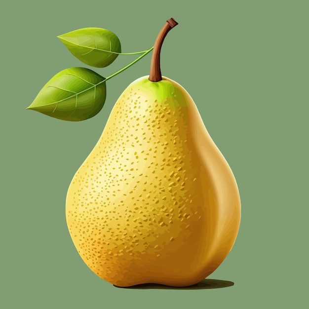 Schöne Abbildung einer reifen Birne Grüner Hintergrund gelb Generative AI Saft Ernährung gesunder Lebensstil Ernährung Vitamine Geschmack Frische Kunstdesign Fruchtkonzept Vektorillustration