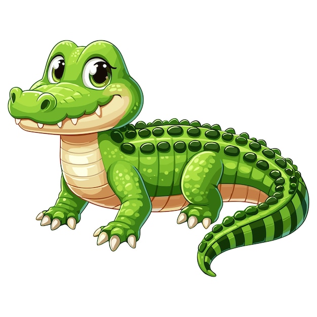 Vektor schöne alligator-vektor-cartoon-illustration