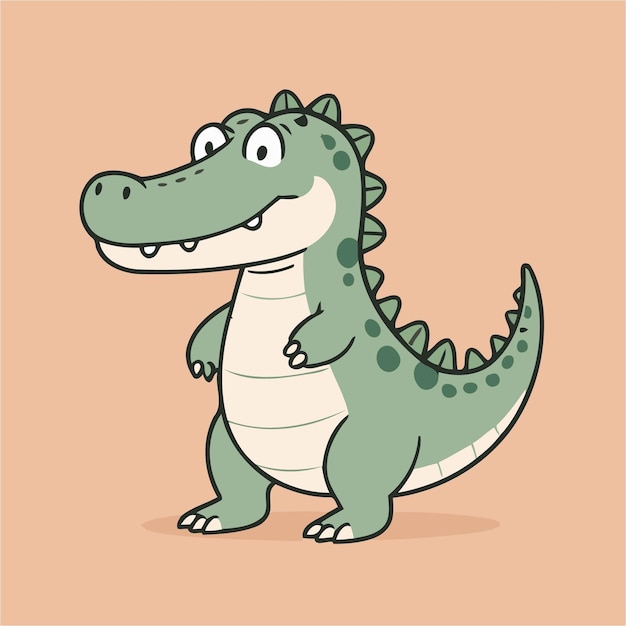 Vektor schöne alligator-vektorillustration für kinder