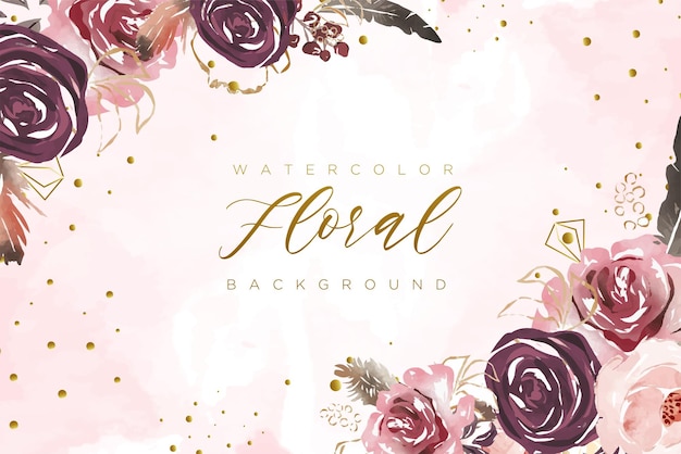 Schöne aquarell-blumenhintergrund-kulisse für hochzeit rsvpsave unser datum