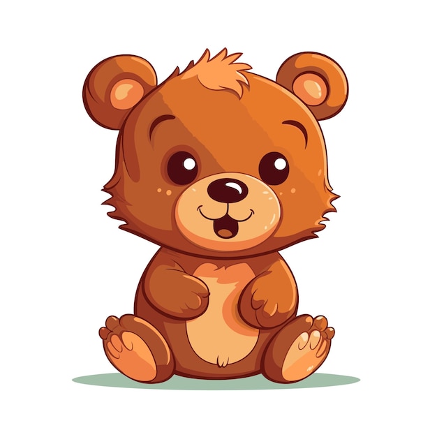 Schöne baby-bär-cartoon-tier-illustration teddybär-vektor