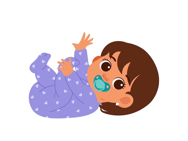 Schöne Baby-Mädchen liegt unten Illustration
