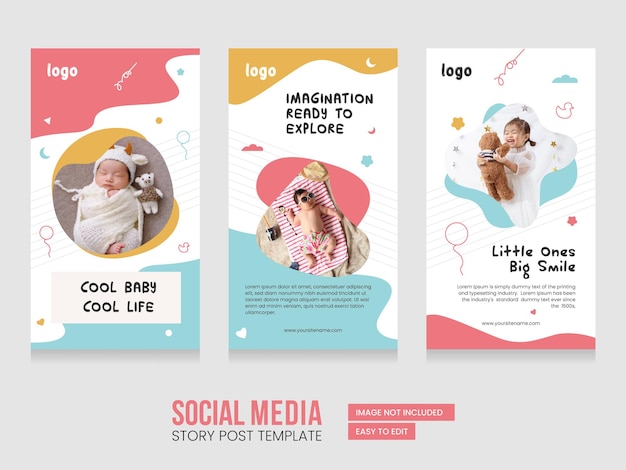 Schöne Baby-Shop-Banner-Layout-Vorlage für Geschichten für Instagram-Geschichten-Design-Marketing