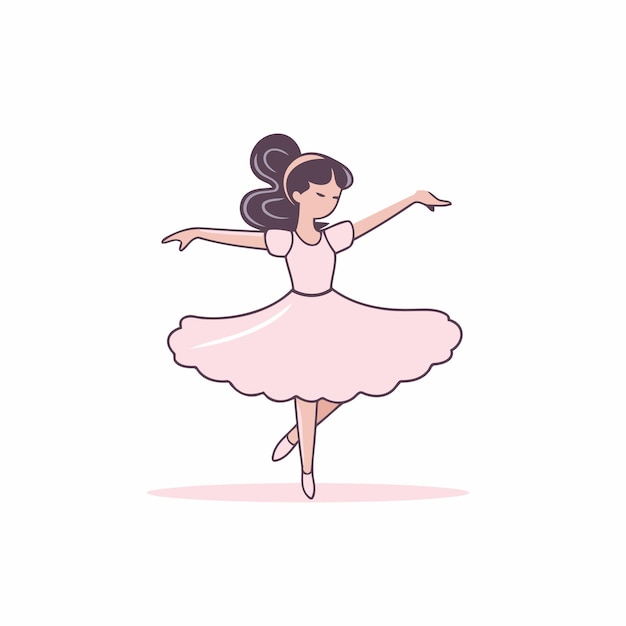 Schöne ballerina in einem rosa tutu vektor-illustration