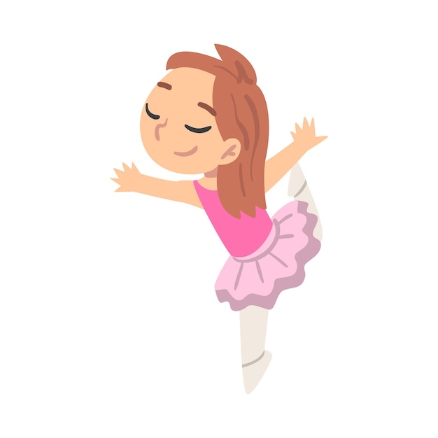 Schöne Ballerina, Tänzerin, Zeichentrickfigur, Vektorillustration