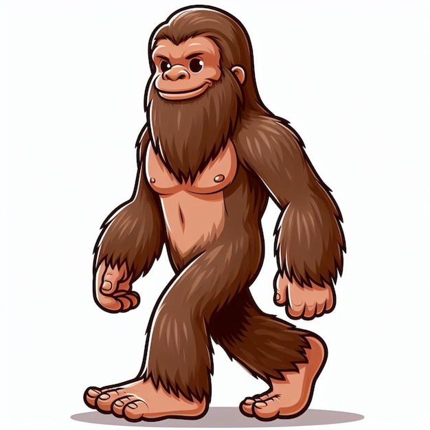 Schöne bigfoot-vektor-cartoon-illustration