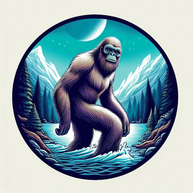 Schöne bigfoot-vektor-cartoon-illustration