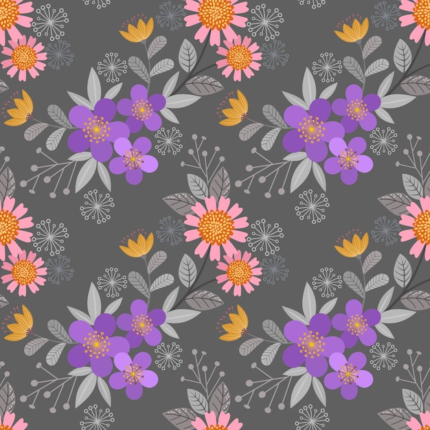 Schöne Blumen entwerfen nahtloses Muster Kann für Textiltapeten aus Stoff verwendet werden