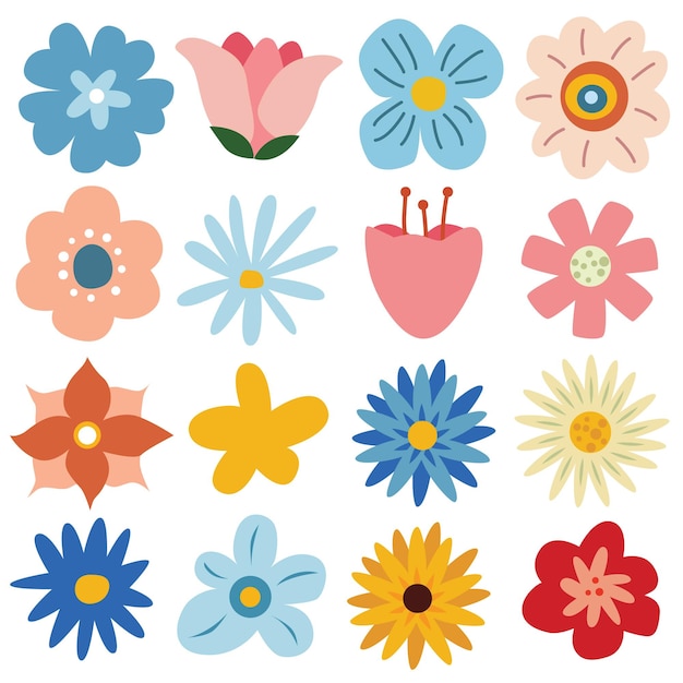 Schöne Blumen-Satz-Vektor-Illustration