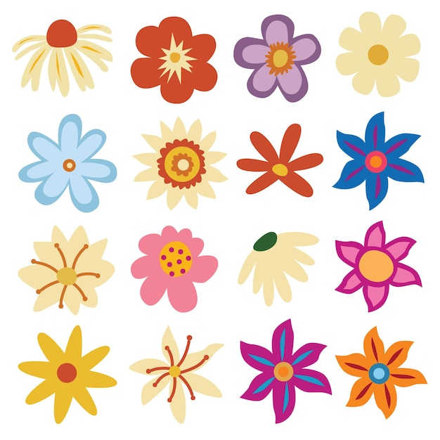 Schöne Blumen-Satz-Vektor-Illustration