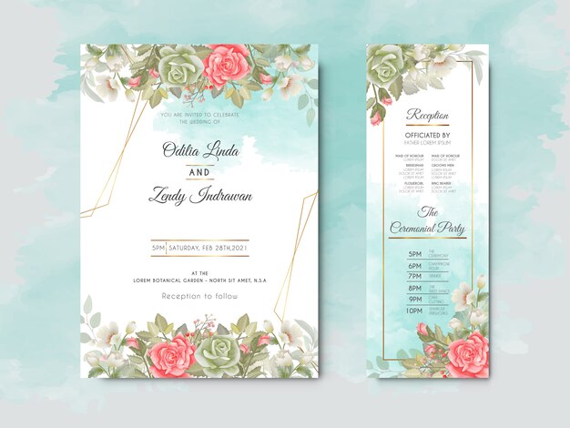 schöne Blumenhochzeitseinladungskarte