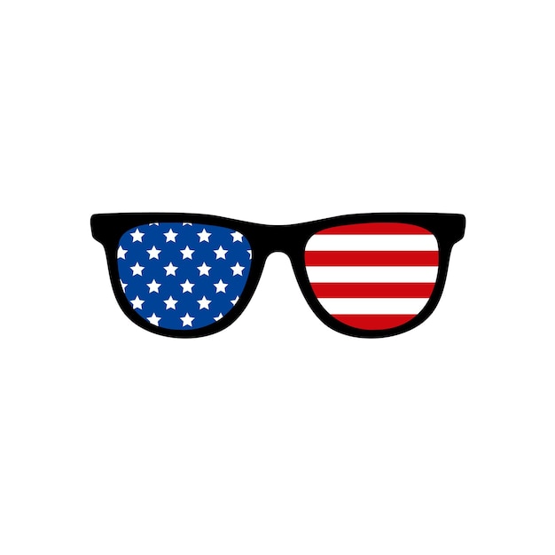 Schöne brille mit amerikanischer flagge