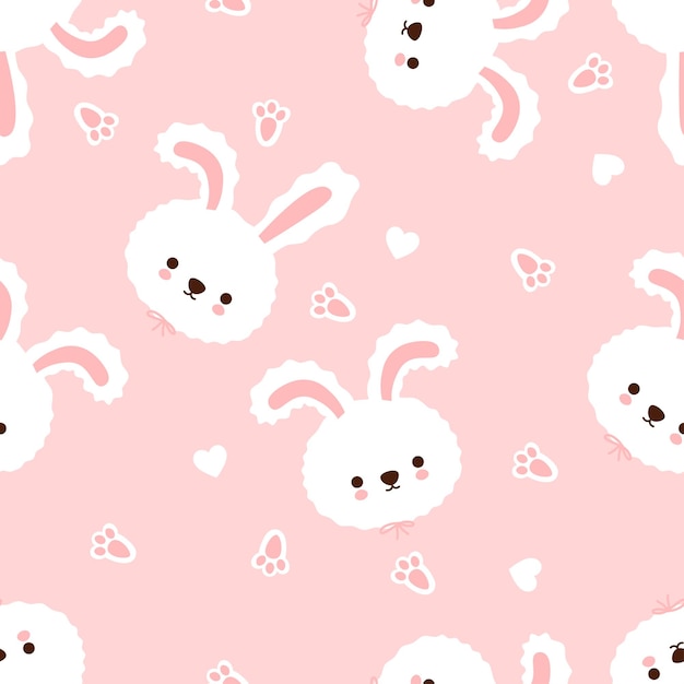 Schöne Bunny Cartoon nahtloses Muster Hintergrund Illustration Vorlage Vektor Clipart