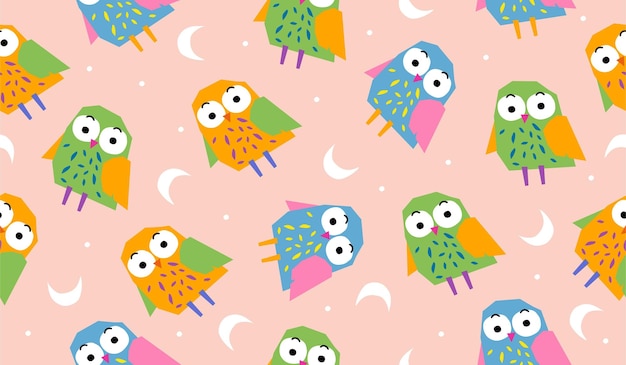 Schöne bunte Eule-Hintergrund-Vektor-Design