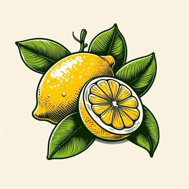 Schöne bunte frische zitrone lime saftige früchte tapeten vektor-illustration zeichnung illustration