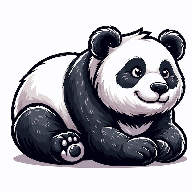 Schöne cartoon-illustration von cute panda vector