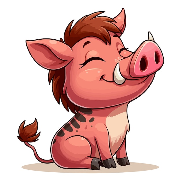 Schöne cartoon-illustration von warthog vector